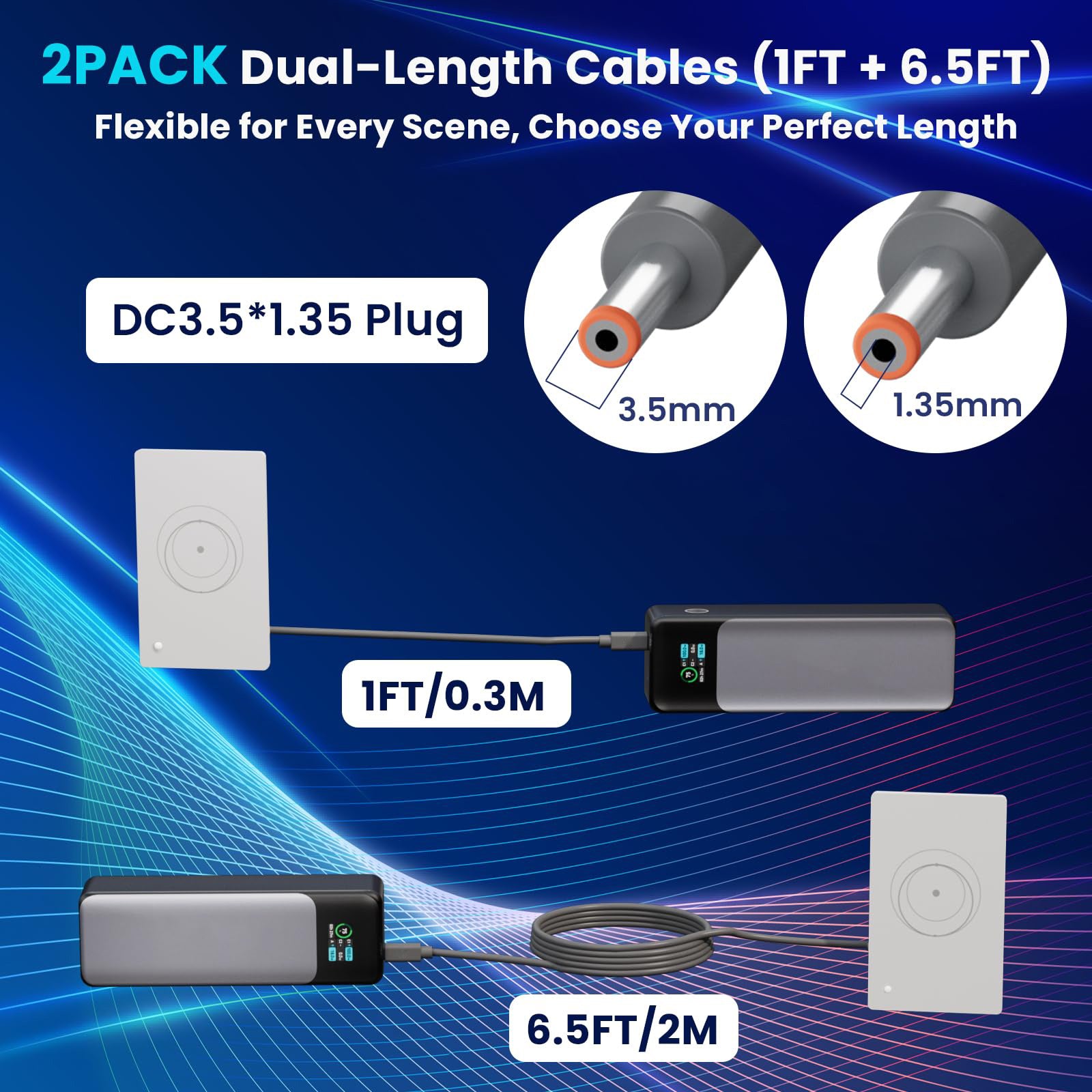 For Starlink Router Mini Cable 2 Pack (1FT 6.5FT) USB C to DC Power Cable Compatible with Mini Router, Plug and Play PD 9V Compatible Replacement for Starlink Internet Kit - xlinkcore