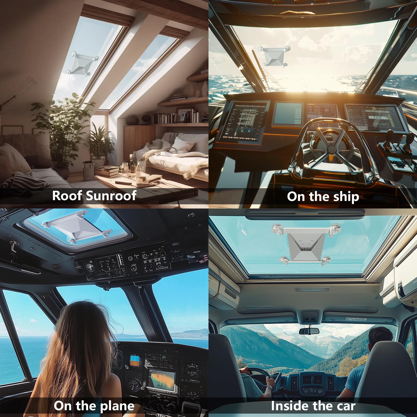 For Starlink Mini Mount, Car Roof Mount with 4 Strong Suction Cups, Adjustable and Durable Mounting Bracket for Starlink Mini - Ensure Stable Satellite Signal for RV, Roof, Wall, Boat, and Outdoor Use - xlinkcore