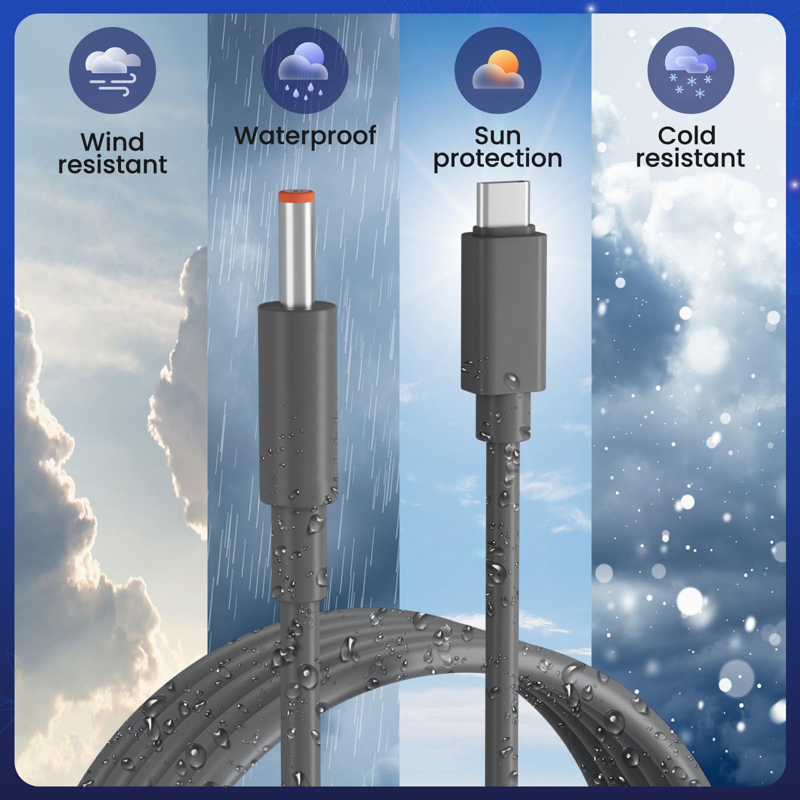 For Starlink Router Mini Cable 2 Pack (1FT 6.5FT) USB C to DC Power Cable Compatible with Mini Router, Plug and Play PD 9V Compatible Replacement for Starlink Internet Kit - xlinkcore