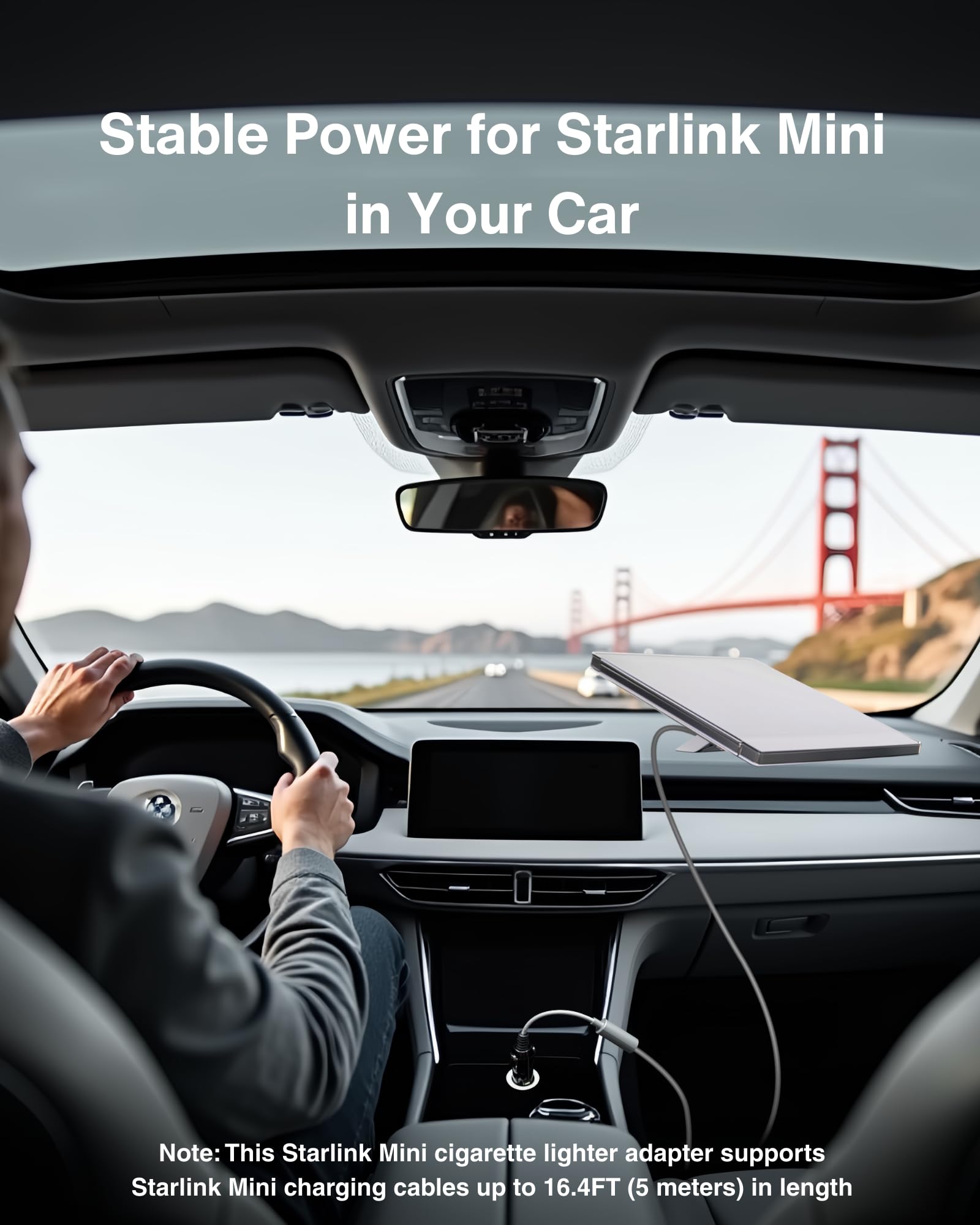 Car Charger to DC Female Adapter Cable for Starlink Mini, 12~48V Cigarette Lighter to DC Power Cable, 36W Output Stable Power Supply for Car, Truck, RV, Boat - 19AWG Durable Construction - xlinkcore
