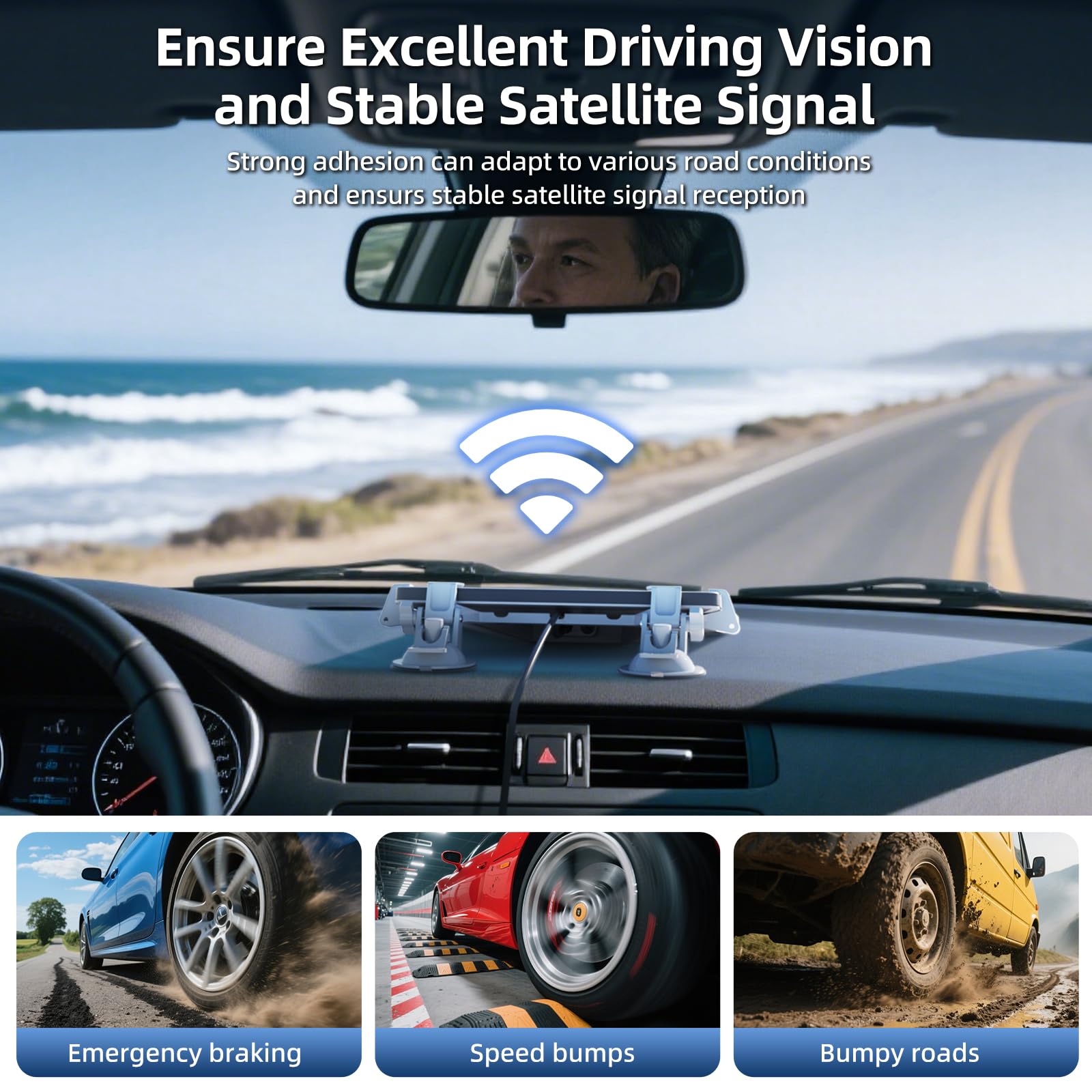For Starlink Mini Car Mount for Dashboard, Starlink Mini Suction Cup Mount for Dashboard & Windshield, Secure Mounting Kit for Most Vehicles and Ensures Stable Driving and Satellite Signal - xlinkcore