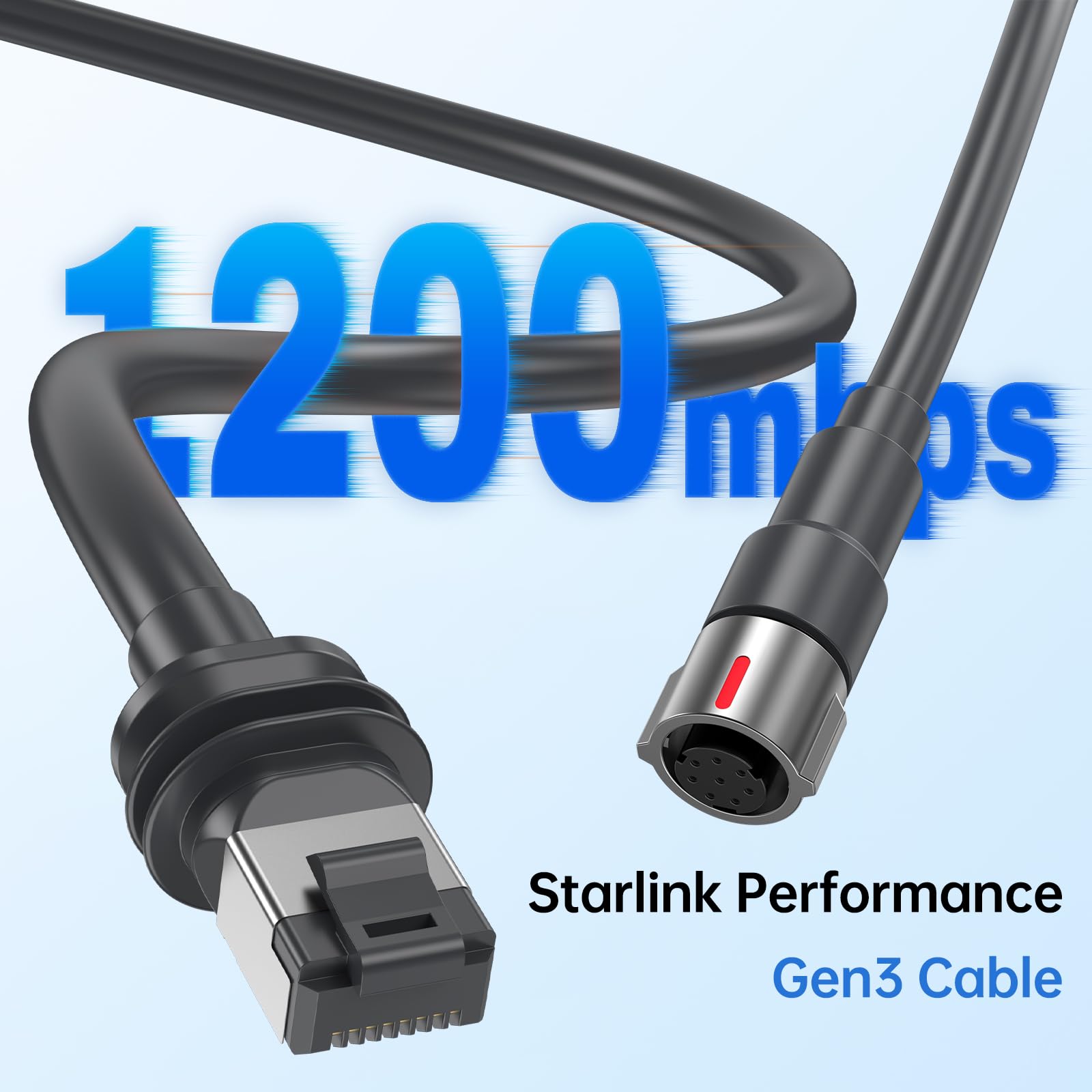 Starlink Performance Gen3 Waterproof Extension Cable – High-Speed Cat6 Network Cable for Starlink Gen3 Rectangular Satellite, Plug-and-Play, Weatherproof & Durable for Indoor/Outdoor Use (10M/33FT) - xlinkcore