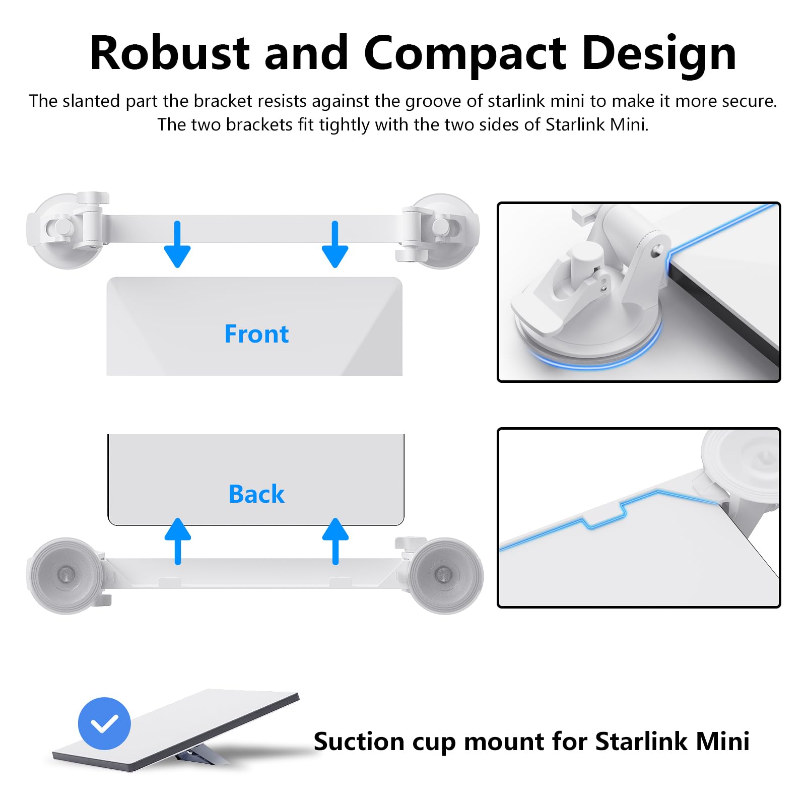For Starlink Mini Mount, Car Roof Mount with 4 Strong Suction Cups, Adjustable and Durable Mounting Bracket for Starlink Mini - Ensure Stable Satellite Signal for RV, Roof, Wall, Boat, and Outdoor Use - xlinkcore