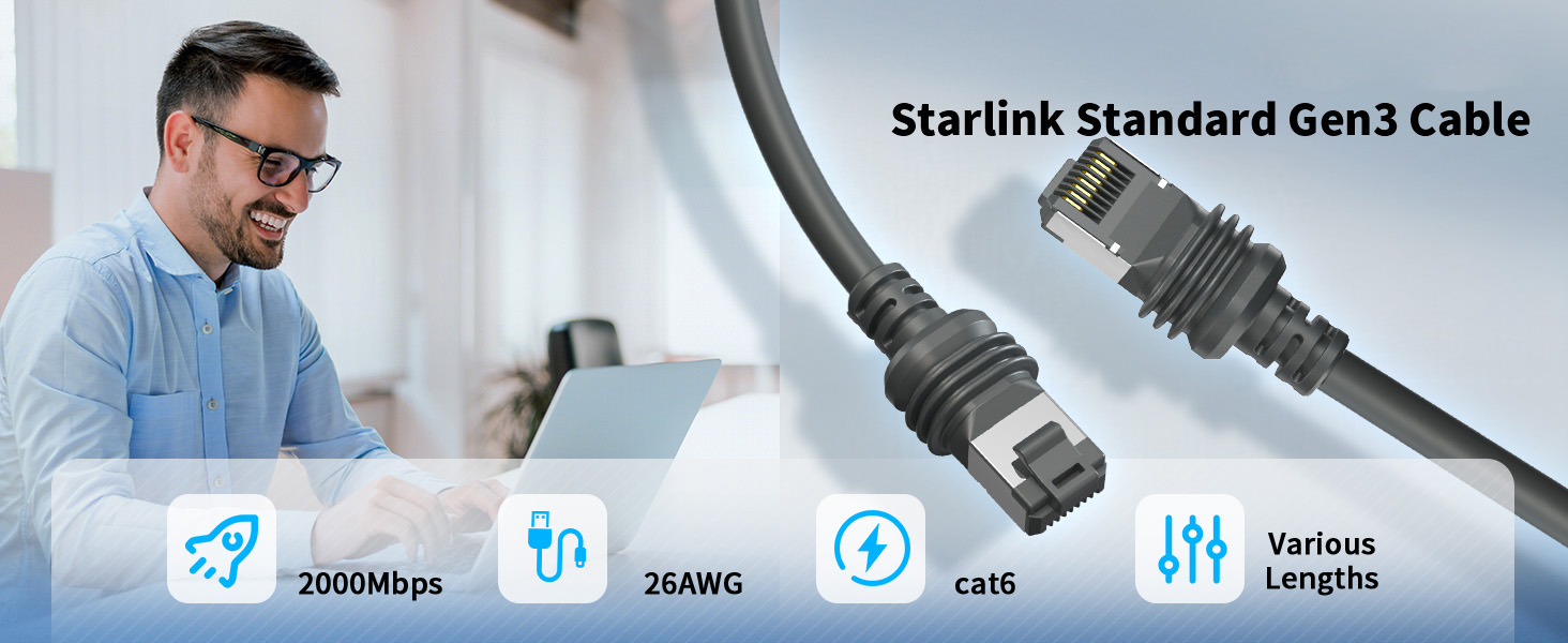 For StarLink GEN3 Cable, For Starlink Ethernet Extension Cab