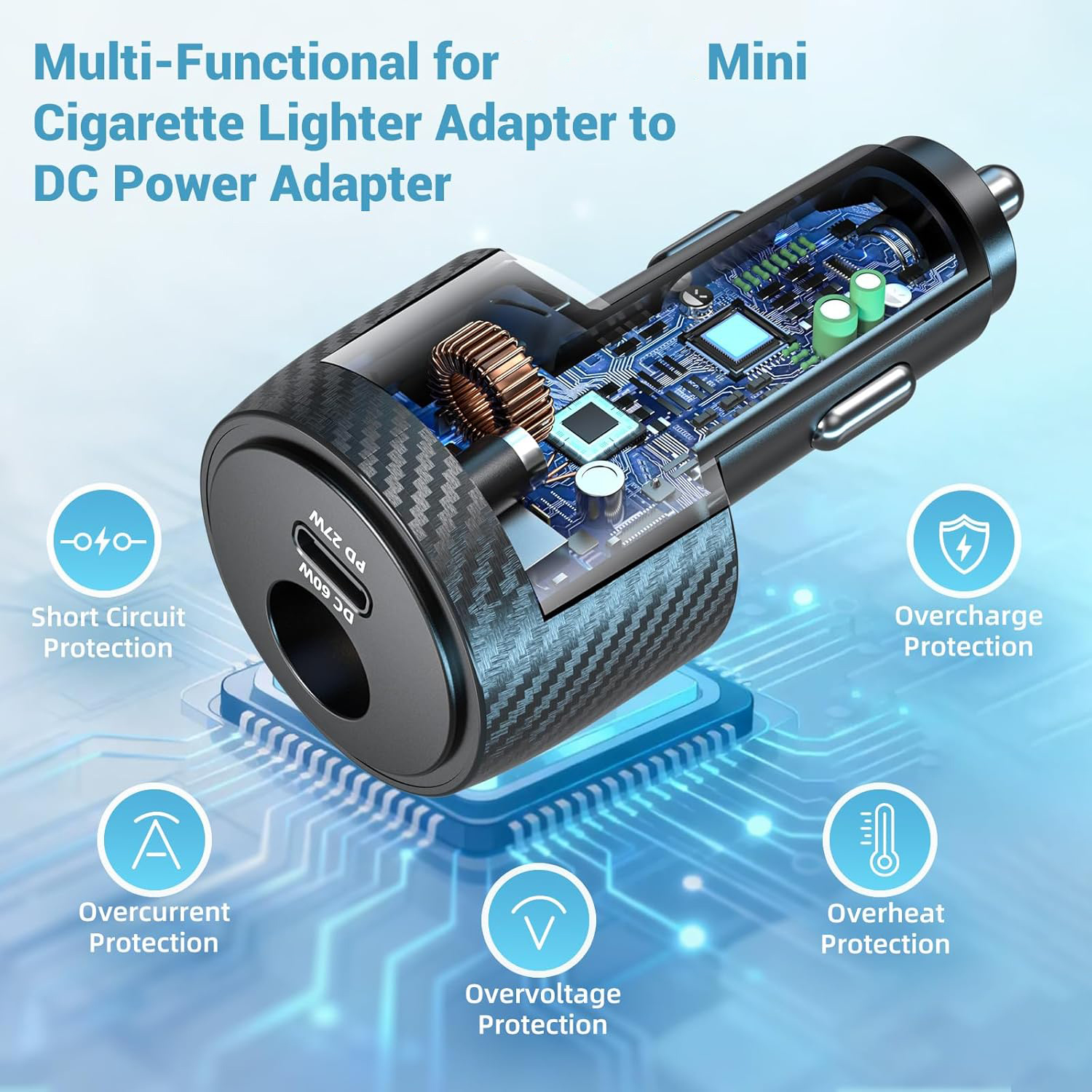 Starlink Mini car adapter, 12V to 24V step-up converter, cigarette lighter adapter, Starlink Mini power supply, 60W DC booster - xlinkcore