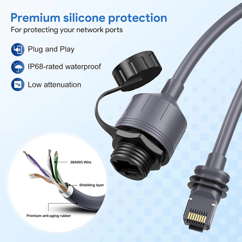 (2 Pack) For Starlink Mini/Gen 3 Ethernet Adapter, Waterproof Starlink Cable Extension for Mini Starlink, Star Link Standard to RJ45 Coupler for Starlink Gen3 Standard V3 Dish and Router - xlinkcore