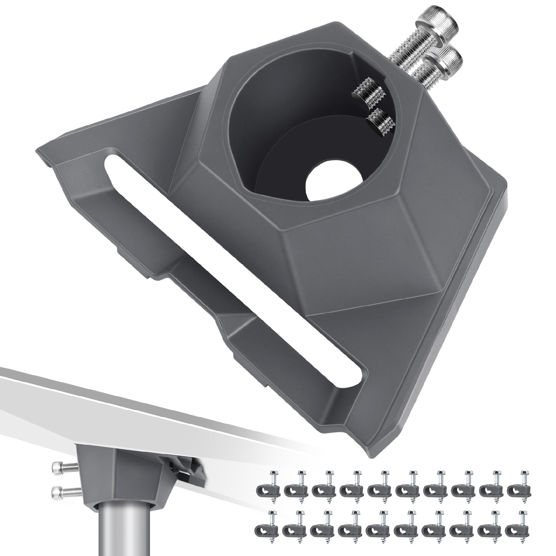 Pipe Adapter Mount For Starlink Gen 3, Compatible with 1.25-2.5' Pipe, For Starlink V3 Dish Heavy Duty Roof Pole Mounting Kit Connectors, Thickened Pole Mount Adapter Kit Accessories, Easy Installation - xlinkcore [sort:name]