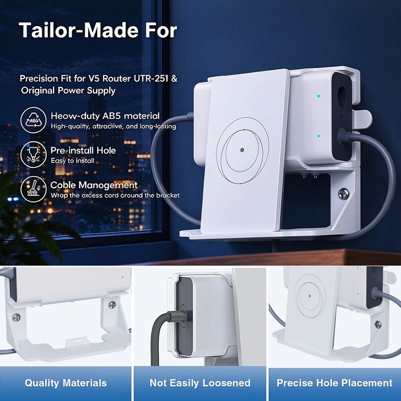 2-in-1 Router Wall Mount Bracket for Starlink V5 Router UTR-251, Factory Supply - xlinkcore