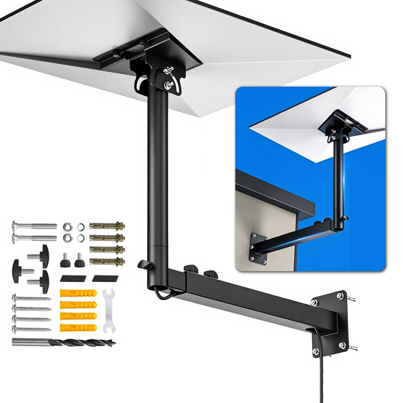 Extended Adjustable Metal Wall Mount Bracket for Starlink Gen3, Heavy Duty Wall & Roof Mount Compatible with Starlink 4/4X Dish, Factory Supply - xlinkcore