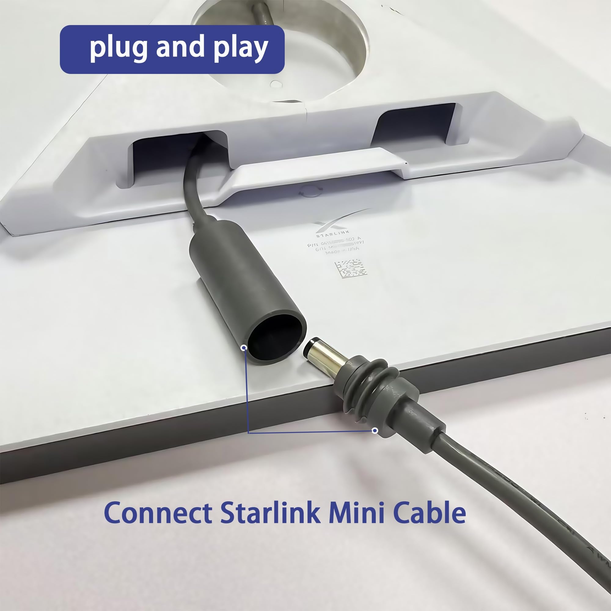For Starlink Mini Extension Cable 23.5CM, Waterproof DC Male to DC Female Extender Cord, Power Converter Adapter, Compatible with Starlink Mini Pipe Adapter & Original Power Cable - xlinkcore