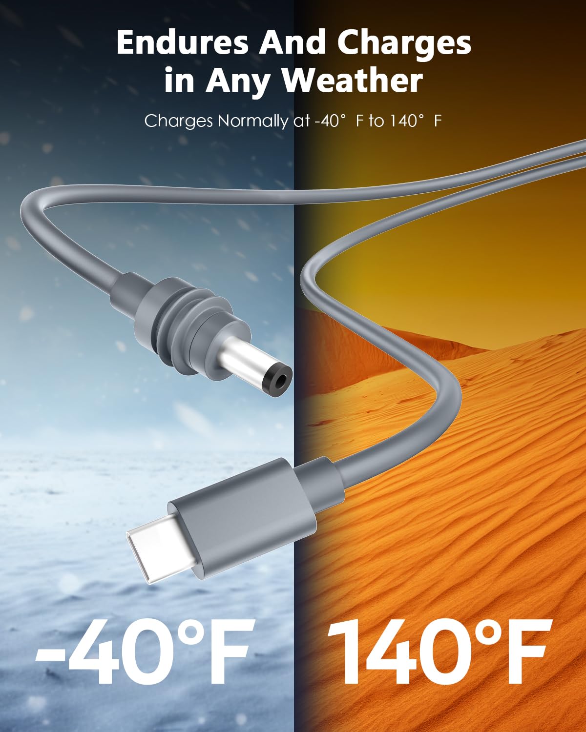 For Starlink Mini USB C to DC Power Cable 16.4 FT/5 M Starlink Mini Cable 100W USB Type-C Input to DC Barrel Jack Charging Cord Waterproof Work with 100W+ PD Source 18AWG - xlinkcore