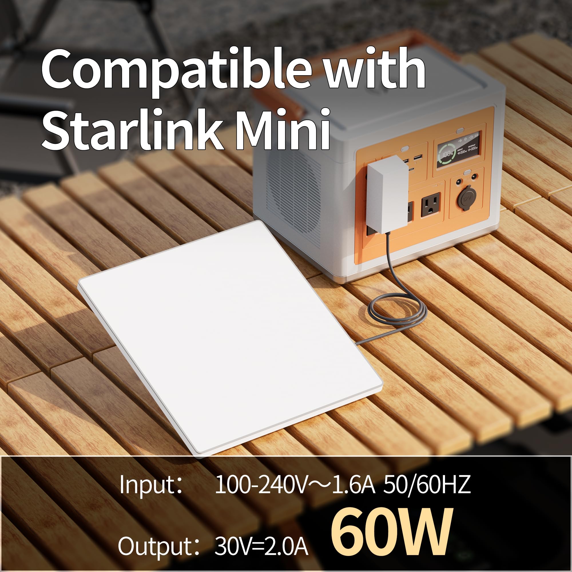 For Starlink Mini Charger 60W Replacement Power Supply AC Adapter 30V 2A Output Wall Charger Plug for Starlink Mini Dish - xlinkcore