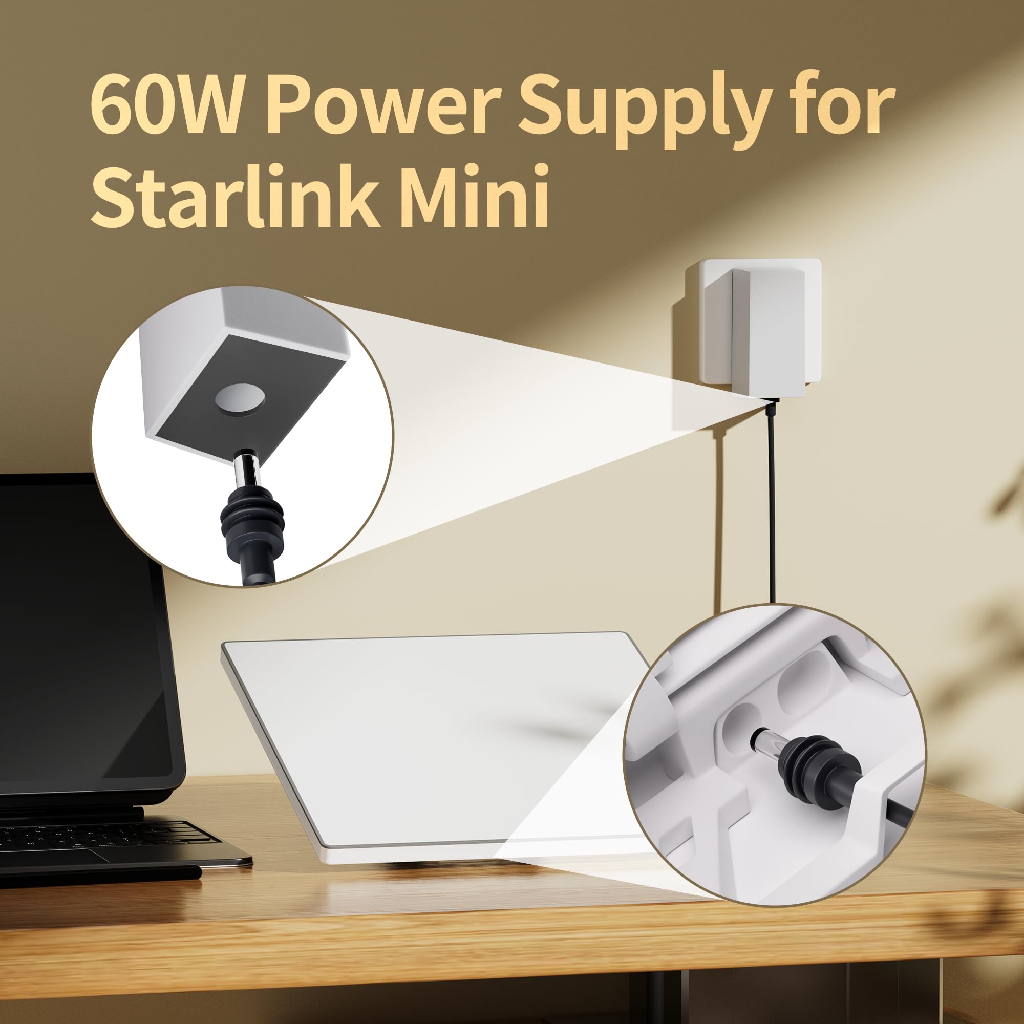 For Starlink Mini Charger 60W Replacement Power Supply AC Adapter 30V 2A Output Wall Charger Plug for Starlink Mini Dish - xlinkcore