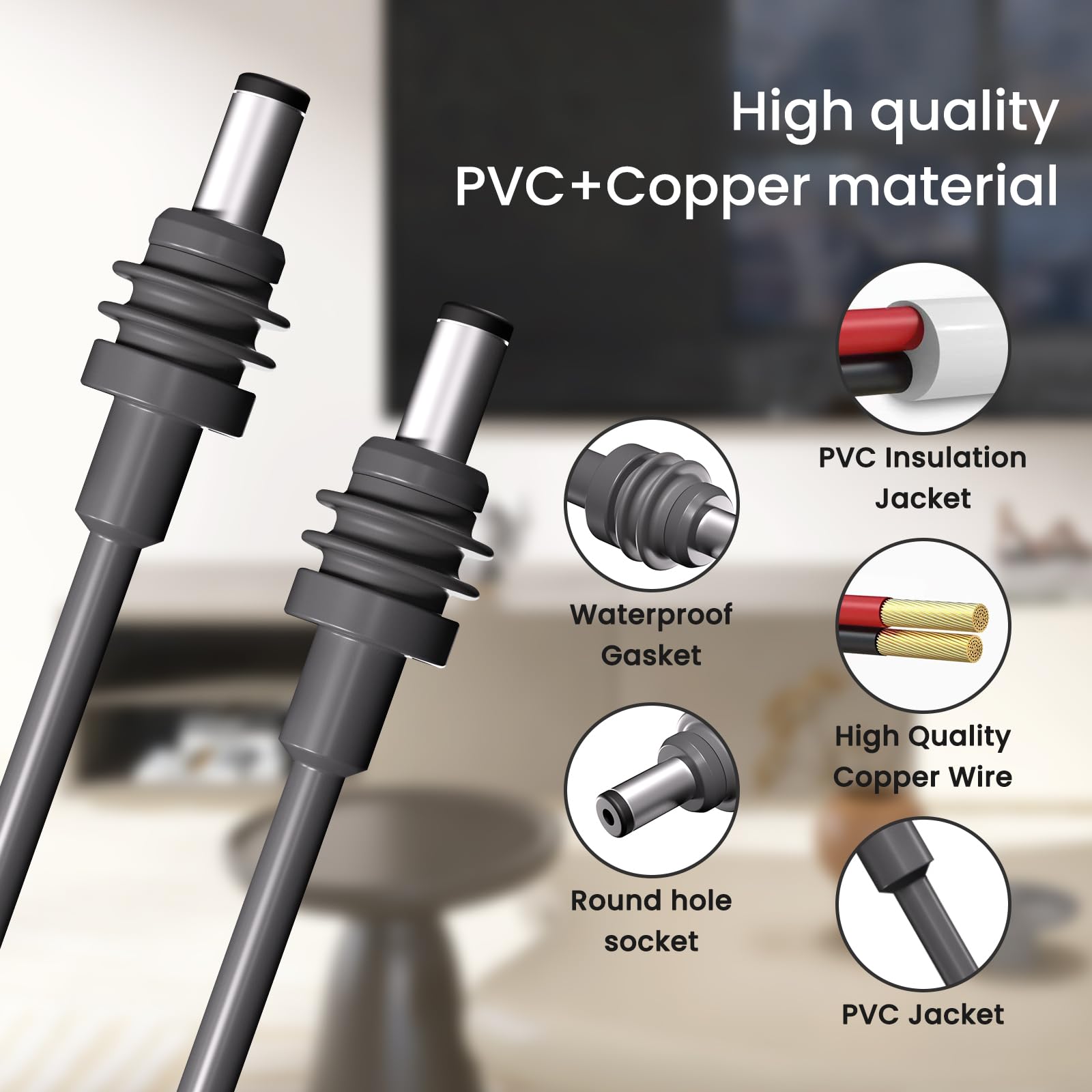 For Starlink Mini Cable -  Waterproof DC Power Replacement Cable for Starlink Mini  Gray - xlinkcore