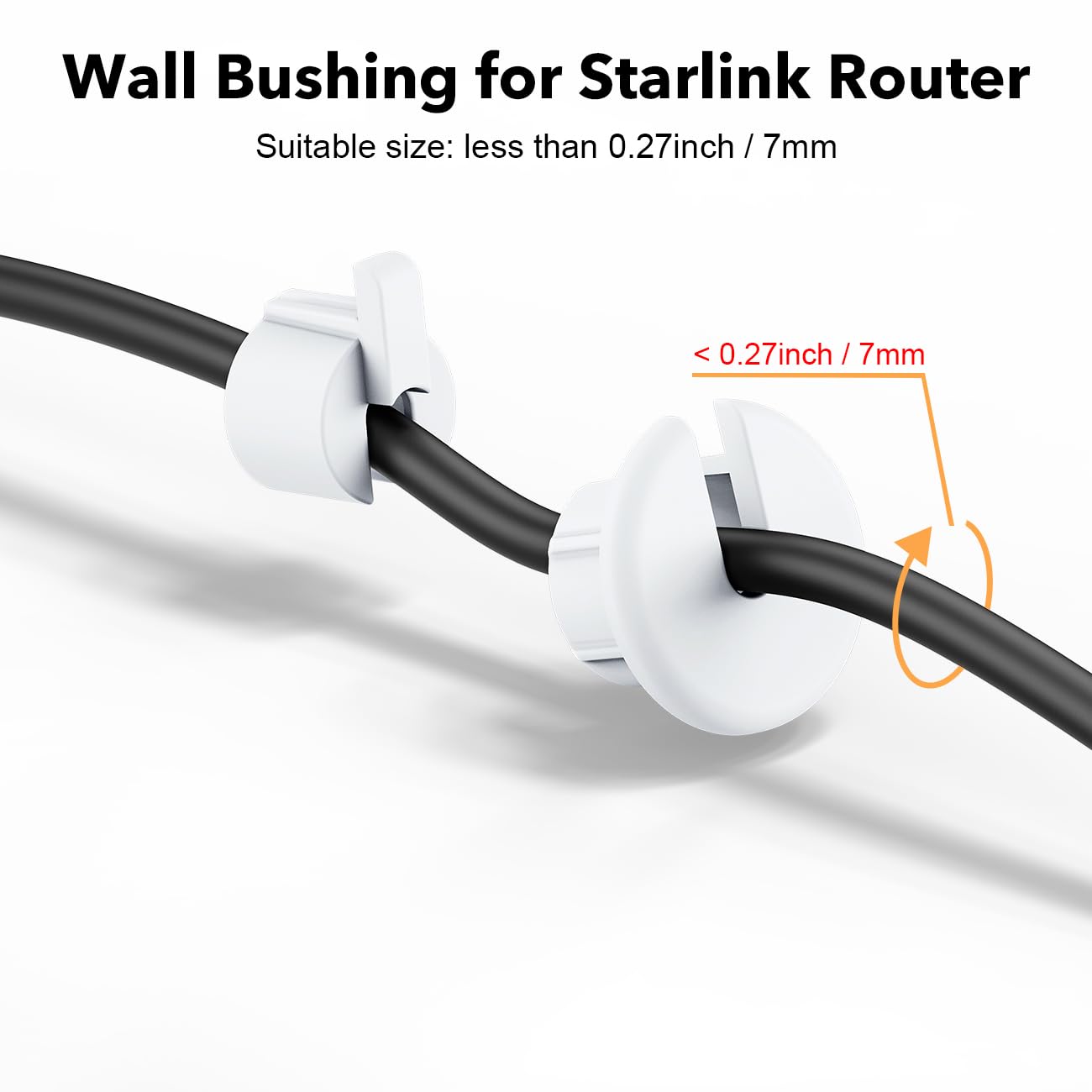 Cable Routing Kit for Starlink, Cable Mounting Kit, Starlink Accessories, Wall Grommets for Cables, Cable Wall Pass Through for 1 Inch Wall Hole and Furniture Wire Hole -  - 2 Pack - xlinkcore