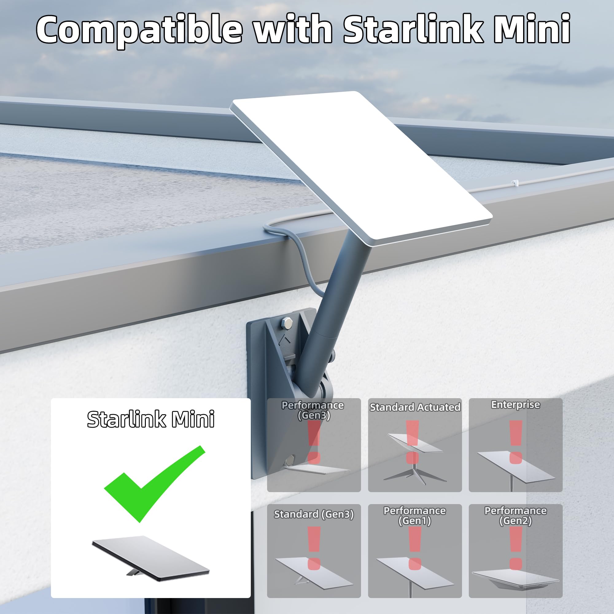 For Starlink Mini Roof Mount Adjustable Starink Mini Home Mount Heavy Duty Pole Mounting with Adjustable Tilt 90 for Better Signal - xlinkcore