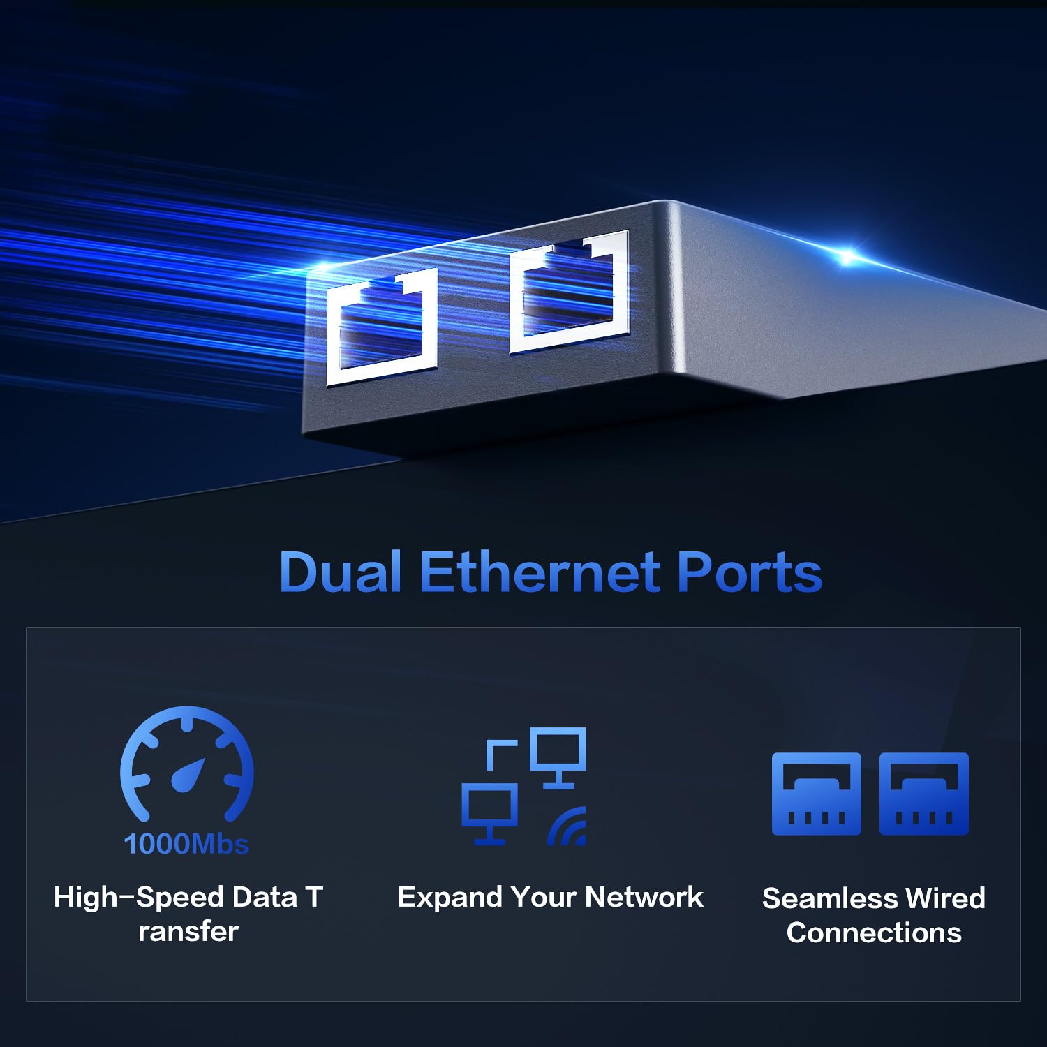 For Starlink Ethernet Adapter for Starlink Gen2 Wired External Network,Dual Ports Starlink Gen2 Ethernet Adapter Up to 1 Gbps High-Speed Ntworking - xlinkcore