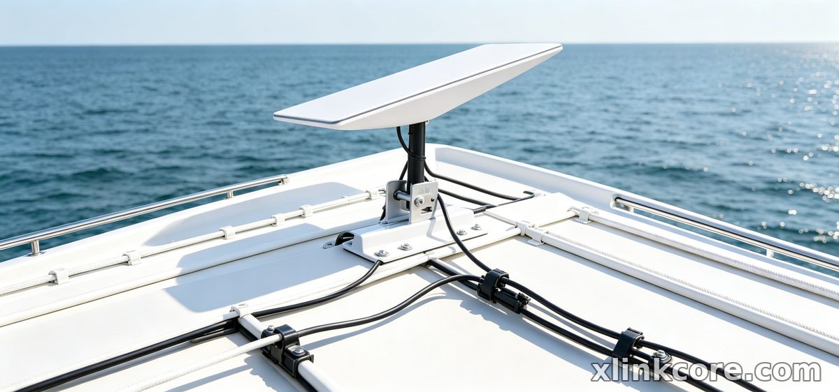Boat Starlink Mount and Cable Guide for Saltwater