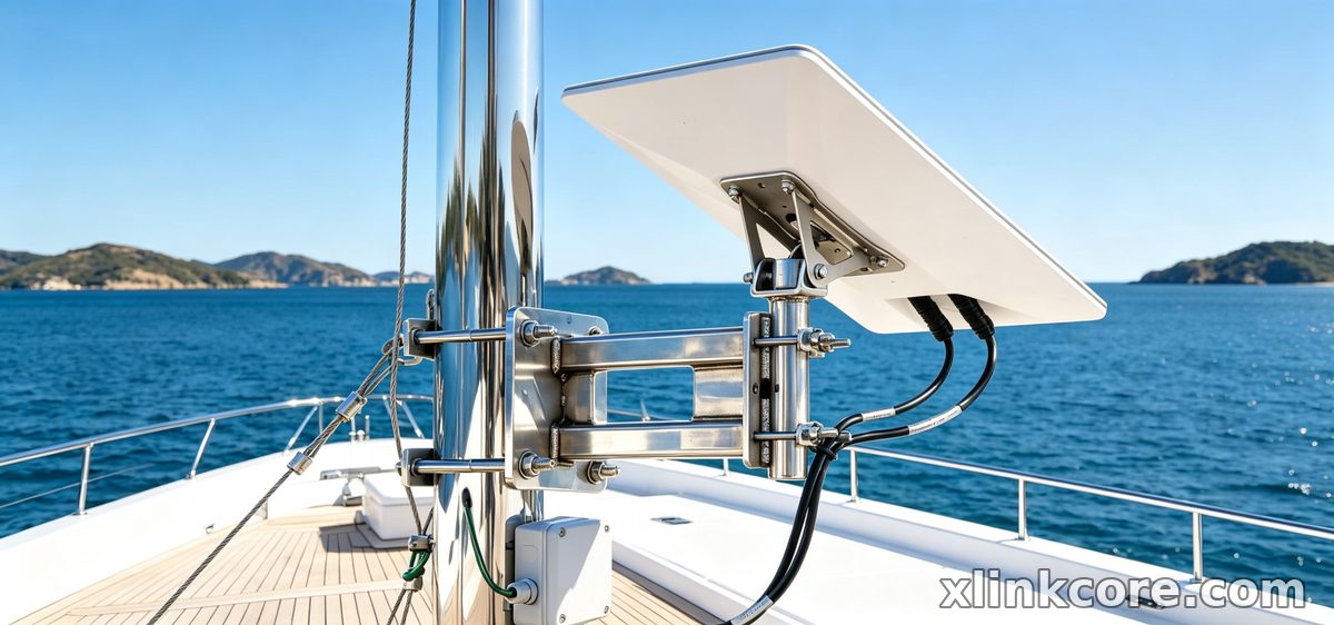 Boat Starlink Mount and Cable Guide for Saltwater